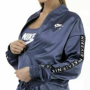 Nike Air Women's Satin Track Jacket Purple BLUE XL LIKE NEW
